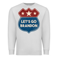 Dove Grey Let's Go Brandon Shield Patch Premium Sweatshirt - Jasminsmagicworld