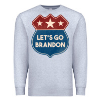 Heather Grey Let's Go Brandon Shield Patch Premium Sweatshirt - Jasminsmagicworld