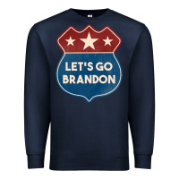 Navy Let's Go Brandon Shield Patch Premium Sweatshirt - Jasminsmagicworld