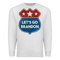 Oatmeal Heather Let's Go Brandon Shield Patch Premium Sweatshirt - Jasminsmagicworld
