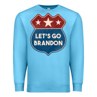 Ocean Blue Let's Go Brandon Shield Patch Premium Sweatshirt - Jasminsmagicworld