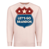 Pale Pink Let's Go Brandon Shield Patch Premium Sweatshirt - Jasminsmagicworld