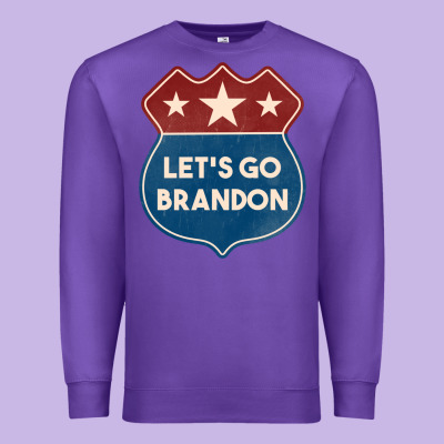 Let's Go Brandon Shield Patch Premium Sweatshirt Designed By Jasminsmagicworld