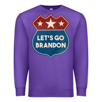 Purple Let's Go Brandon Shield Patch Premium Sweatshirt - Jasminsmagicworld