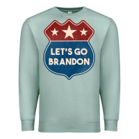 Seafoam Let's Go Brandon Shield Patch Premium Sweatshirt - Jasminsmagicworld