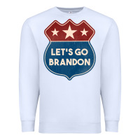 White Let's Go Brandon Shield Patch Premium Sweatshirt - Jasminsmagicworld