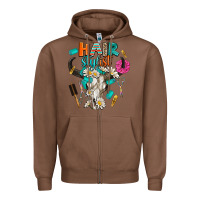 Chestnut bullskull hairstlist Zipper Hoodie - AdoDesignShop