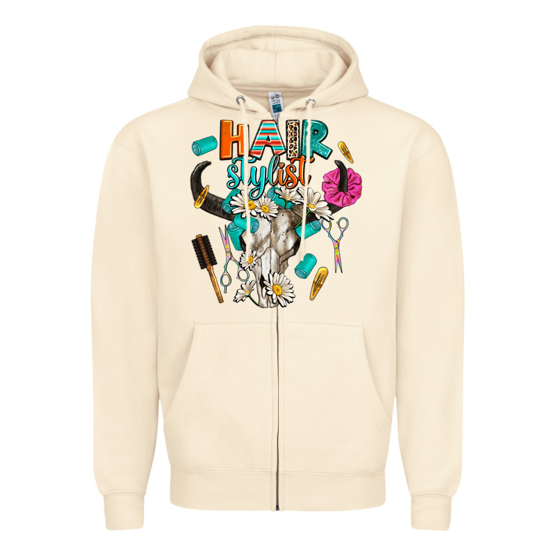 Bullskull Hairstlist Zipper Hoodie by AdoDesignShop | Teevron