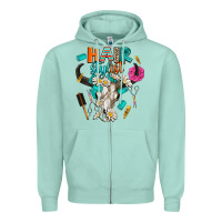 Seafoam bullskull hairstlist Zipper Hoodie - AdoDesignShop