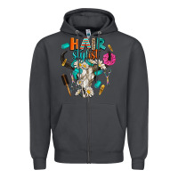 Smoke bullskull hairstlist Zipper Hoodie - AdoDesignShop