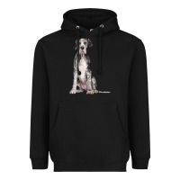 Black Great Dane Dog Heavyweight Hoodie - LillyAllenDesigns
