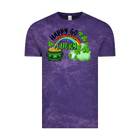 Cloud Purple Happy Go Lucky Rainbow Shamrocks And Pot Of Gold Vintage Tee - RanaPortraitStore