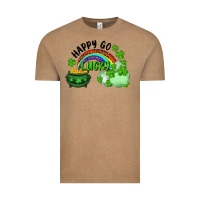Vintage Coffee Happy Go Lucky Rainbow Shamrocks And Pot Of Gold Vintage Tee - RanaPortraitStore