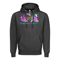 Charcoal Heather peace love nail art Zipper Hoodie - AdoDesignShop
