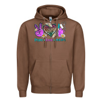 Chestnut peace love nail art Zipper Hoodie - AdoDesignShop