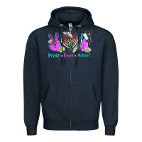Navy peace love nail art Zipper Hoodie - AdoDesignShop