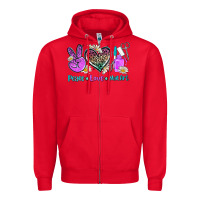 Red peace love nail art Zipper Hoodie - AdoDesignShop