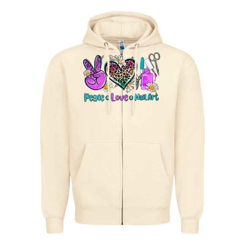Peace Love Nail Art Zipper Hoodie by AdoDesignShop | Teevron