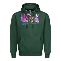 Sports Green peace love nail art Zipper Hoodie - AdoDesignShop