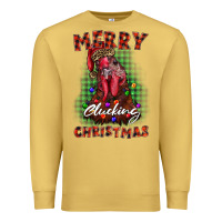 Antique Gold merry clucking christmas rooster Premium Sweatshirt - BarkalooDesign