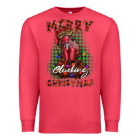 Cardinal merry clucking christmas rooster Premium Sweatshirt - BarkalooDesign