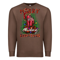 Chestnut merry clucking christmas rooster Premium Sweatshirt - BarkalooDesign