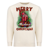 Sandshell merry clucking christmas rooster Premium Sweatshirt - BarkalooDesign