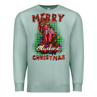 Seafoam merry clucking christmas rooster Premium Sweatshirt - BarkalooDesign