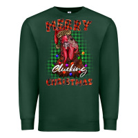 Sports Green merry clucking christmas rooster Premium Sweatshirt - BarkalooDesign