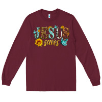 Burgundy jesus saves Long Sleeve Tee - HRA Design Shop