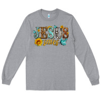 Heather Grey jesus saves Long Sleeve Tee - HRA Design Shop