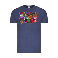 Vintage Denim day of the dead coffee cups Vintage Tee - Zillion Design Studio