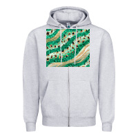 Heather Grey green glitter Zipper Hoodie - JahusDesignShop