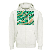 Oatmeal Heather green glitter Zipper Hoodie - JahusDesignShop