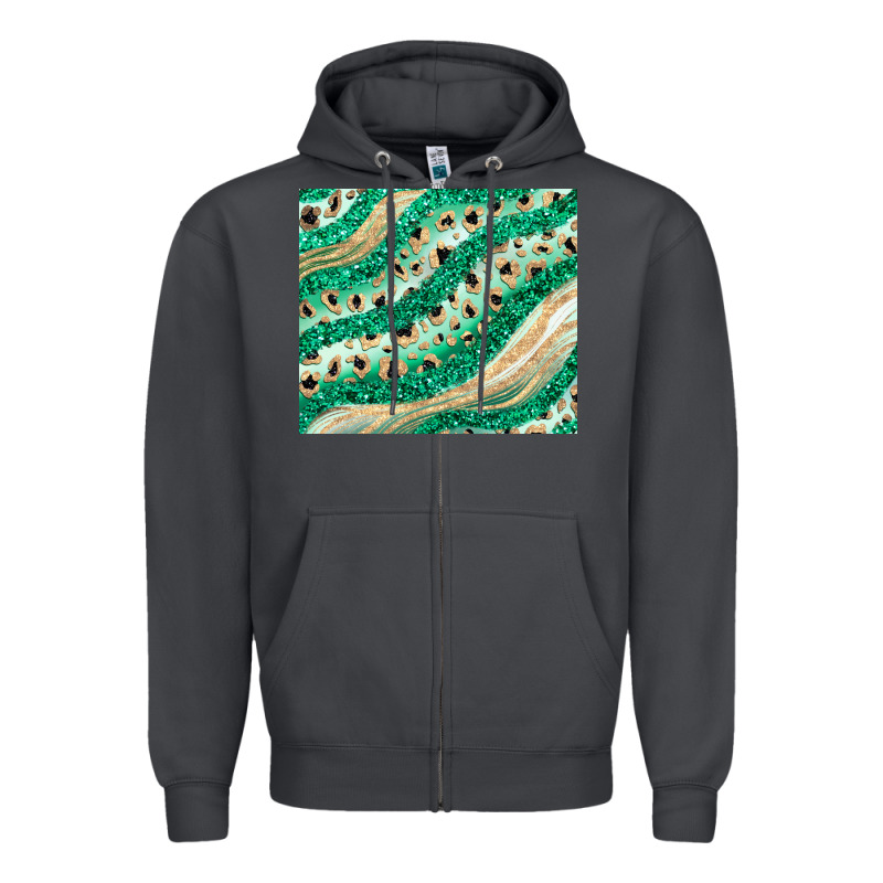 Green Glitter Zipper Hoodie by JahusDesignShop | Teevron