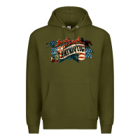 Army Green patriotic drunk america Premium Hoodie - NancyCooperArtShop