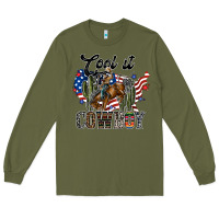 Army Green cool it cowboy Long Sleeve Tee - SublimationCraftShop