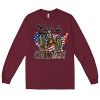 Burgundy cool it cowboy Long Sleeve Tee - SublimationCraftShop