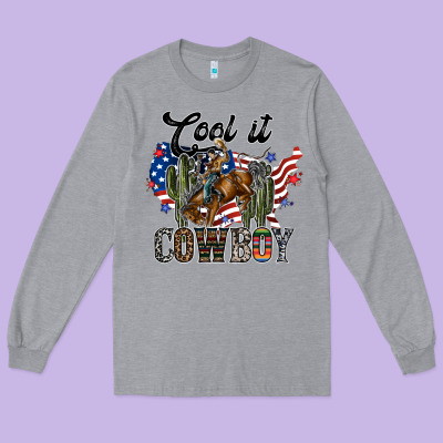 Cool It Cowboy Long Sleeve Tee Designed By Sublimationcraftshop