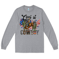 Heather Grey cool it cowboy Long Sleeve Tee - SublimationCraftShop
