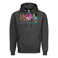 Charcoal Heather peace love hair stylist Zipper Hoodie - AdoDesignShop