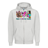 Dove Grey peace love hair stylist Zipper Hoodie - AdoDesignShop