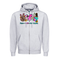 Heather Grey peace love hair stylist Zipper Hoodie - AdoDesignShop
