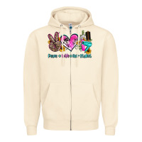 Sandshell peace love hair stylist Zipper Hoodie - AdoDesignShop
