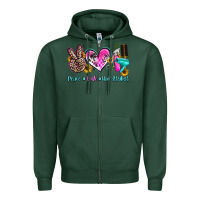 Sports Green peace love hair stylist Zipper Hoodie - AdoDesignShop