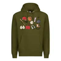 Army Green baseball mom Premium Hoodie - MaliasSmallBusiness