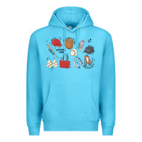 Ocean Blue baseball mom Premium Hoodie - MaliasSmallBusiness