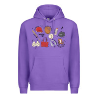 Purple baseball mom Premium Hoodie - MaliasSmallBusiness