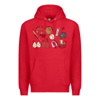 Red baseball mom Premium Hoodie - MaliasSmallBusiness