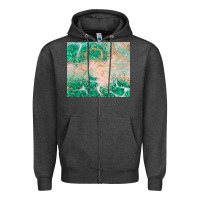 Charcoal Heather green glitter Zipper Hoodie - JahusDesignShop